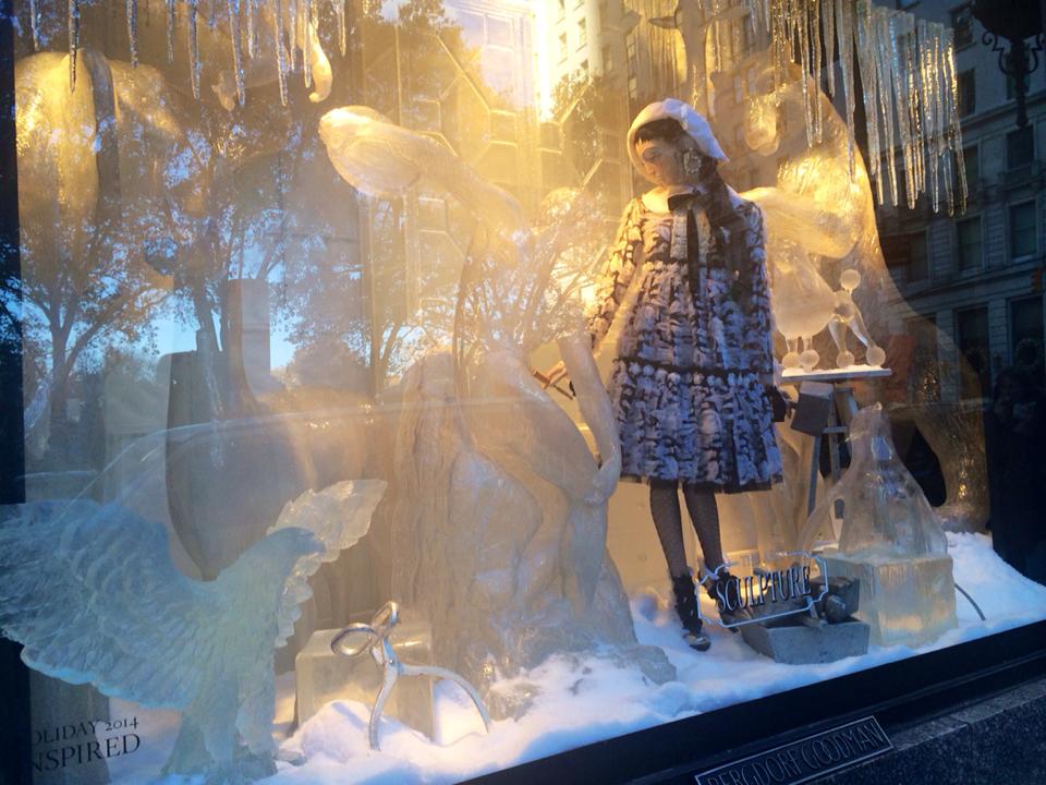 Bergdorf Goodman holiday window display representing Sculpture