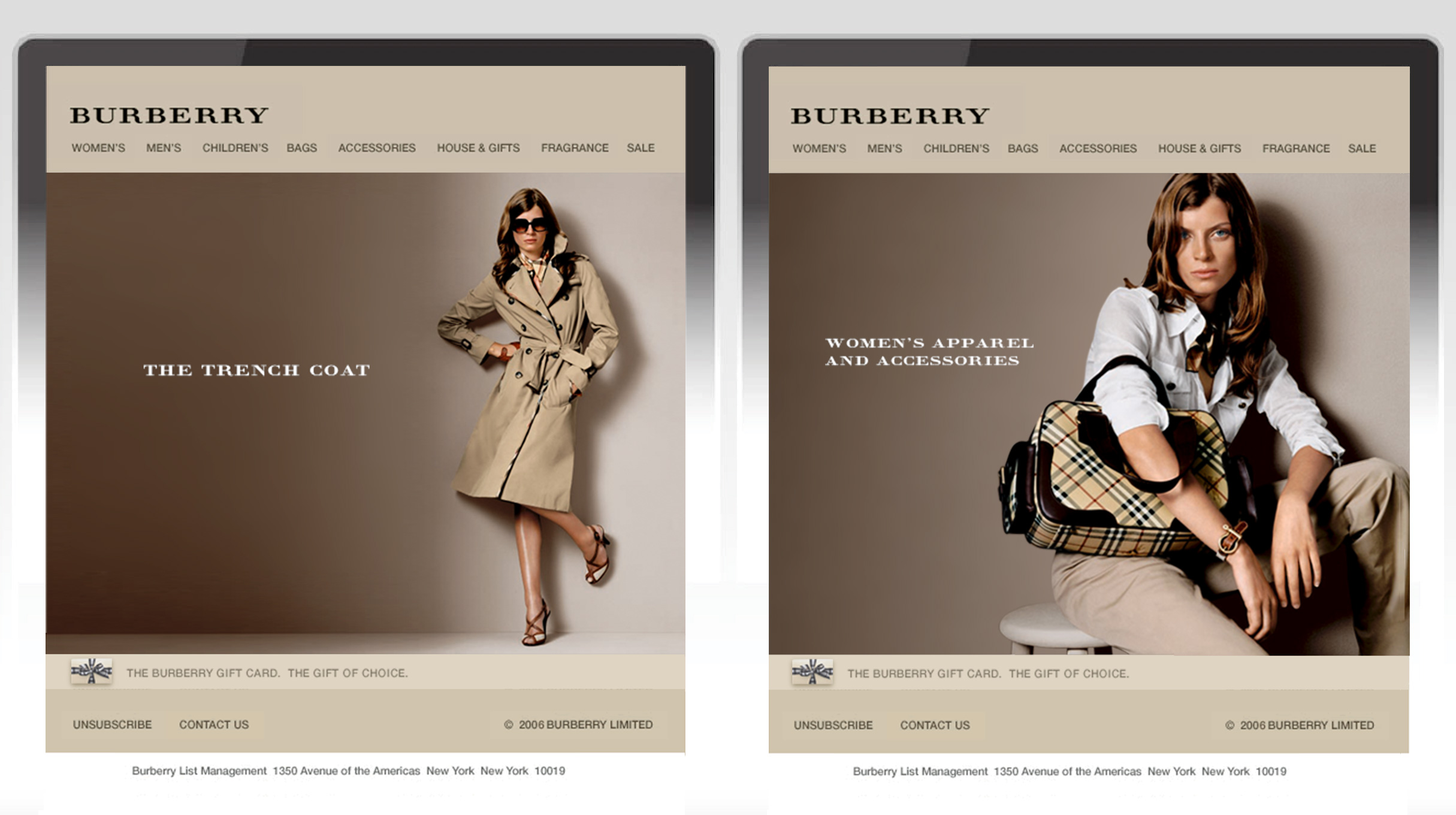 Burberry email model imagery