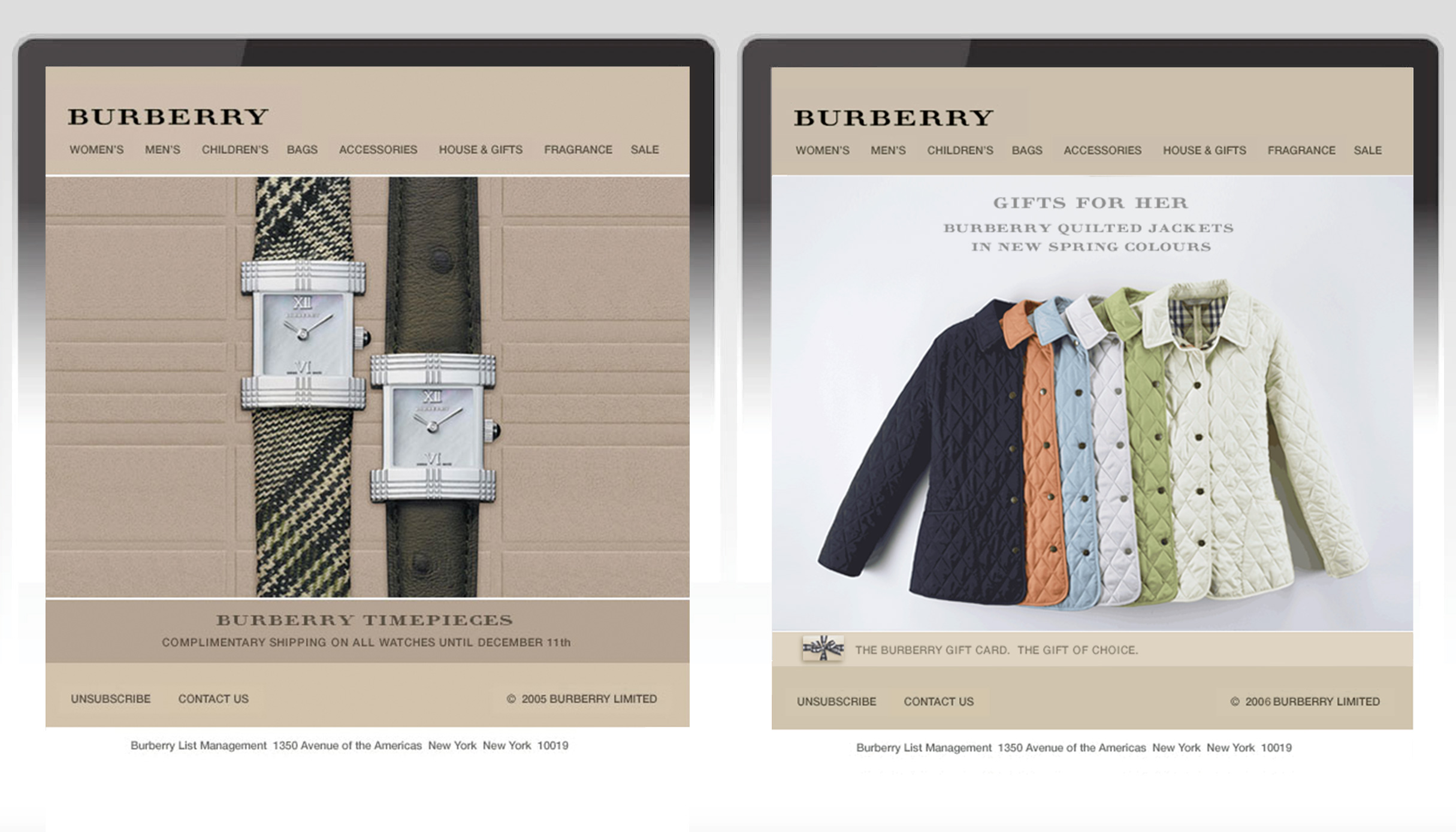 Burberry email product