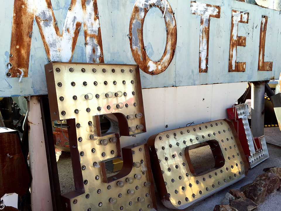 Motel signage at the Neon Museum